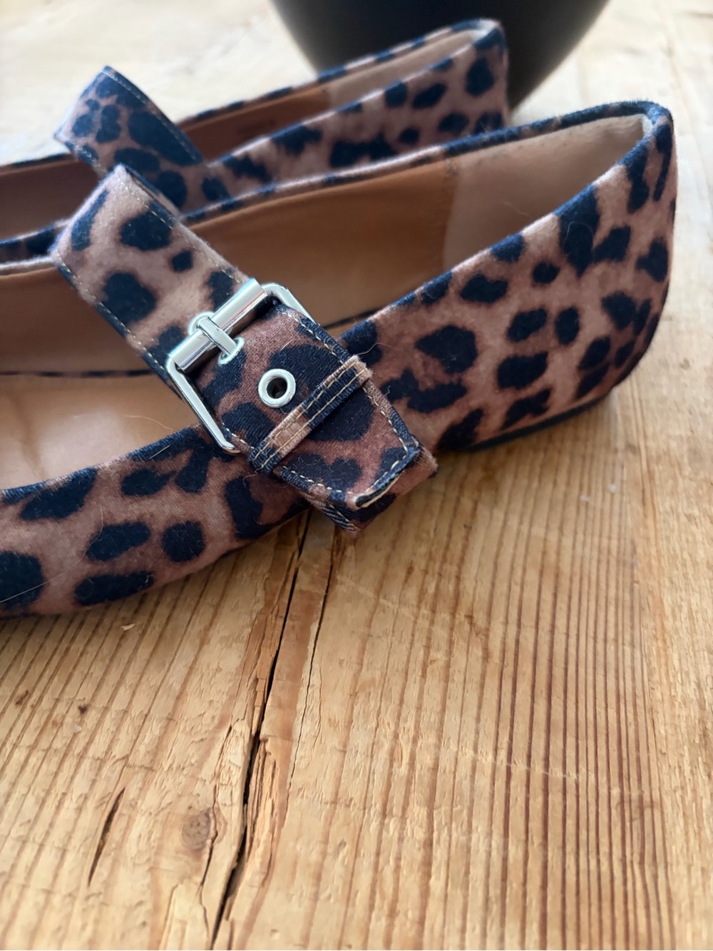Dolce Vita Leopard Print Mary Jane Flats - Brown & Black - Picture 3 of 6